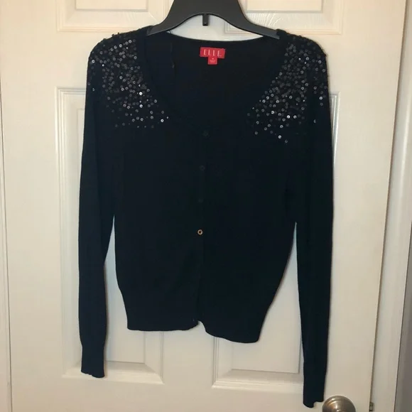 Black Sequin Cardigan - Picture 3 of 5